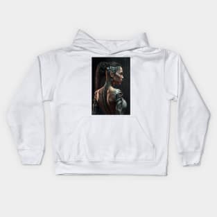 Cyberpunk Augmented Female Kids Hoodie